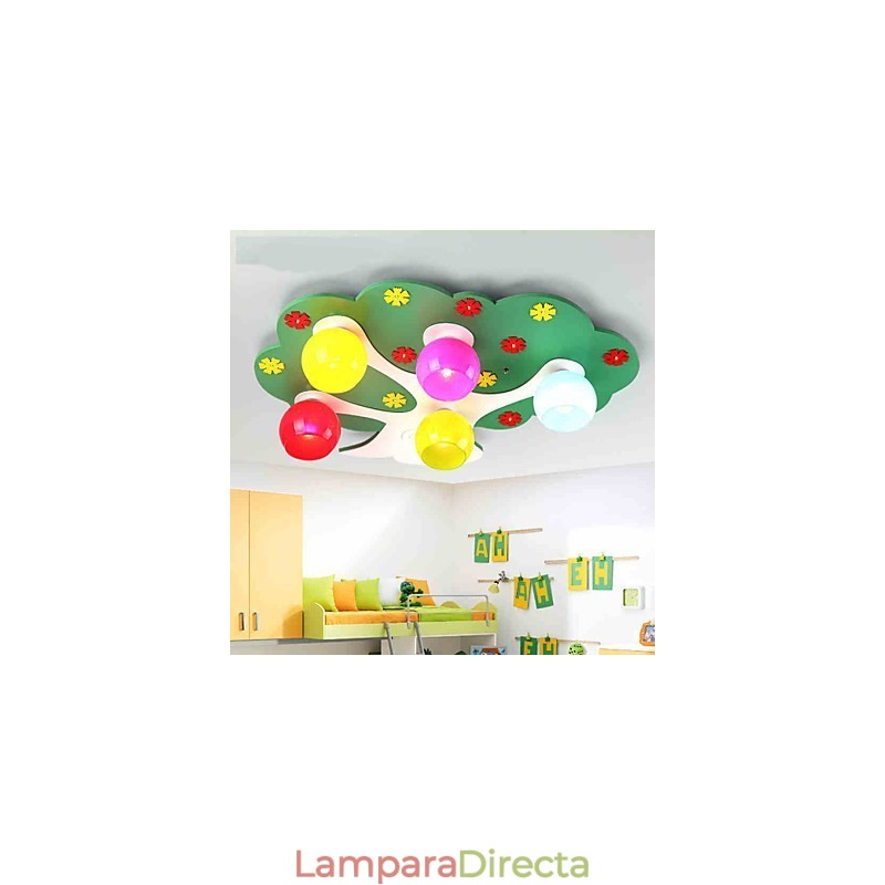 Lámpara de techo moderna contemporánea de madera y bambú
