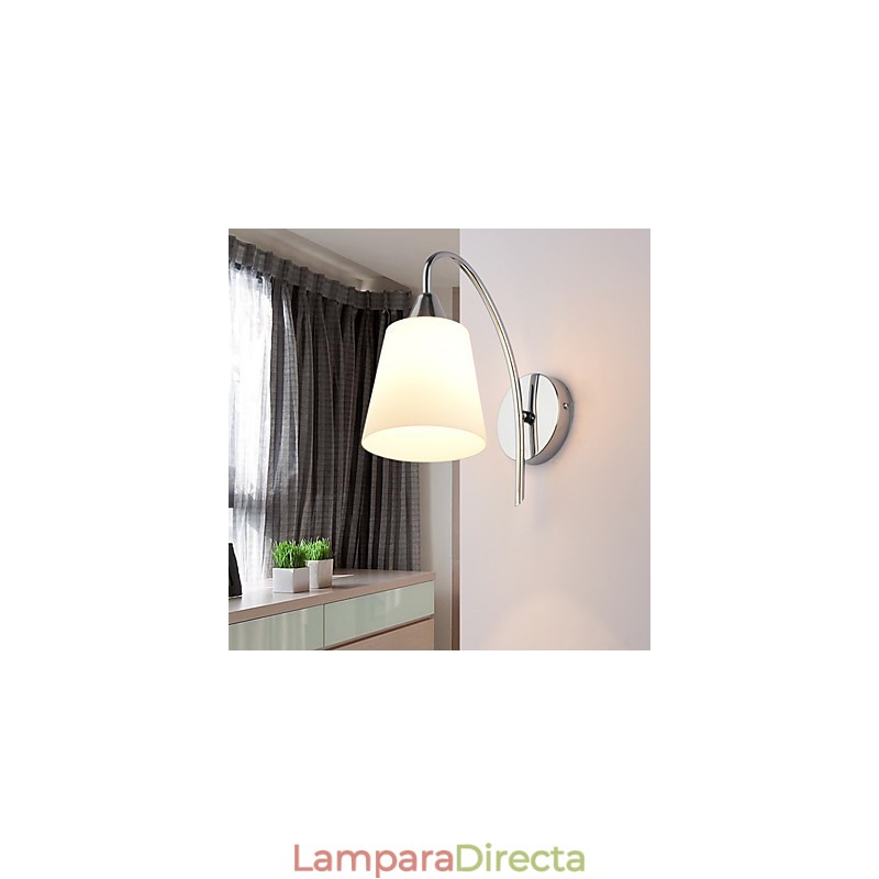 Lámpara de pared de vidrio, apliques de pared, base de metal para luz de pared