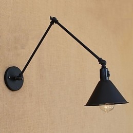 Lámpara de brazo oscilante estilo mini con protección ocular y luz descendente con pintura retro campestre