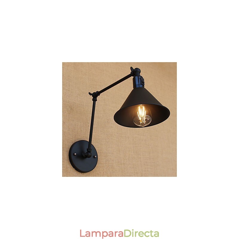 Lámpara de brazo oscilante estilo mini con protección ocular y luz descendente con pintura retro campestre