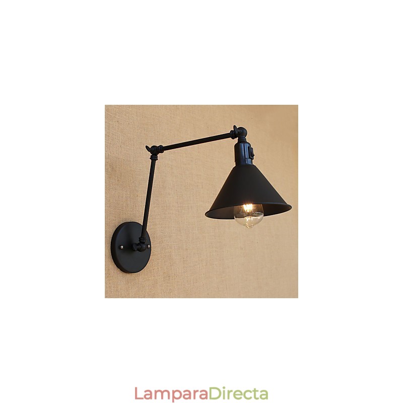 Lámpara de brazo oscilante estilo mini con protección ocular y luz descendente con pintura retro campestre