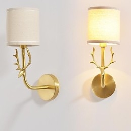 Aplique de pared de latón clásico, tradicional, vintage, sencillo, con luz ambiental de estilo mini.