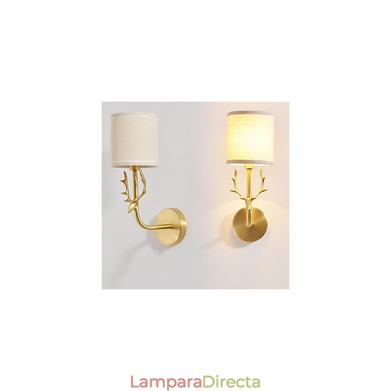 Aplique de pared de latón clásico, tradicional, vintage, sencillo, con luz ambiental de estilo mini.