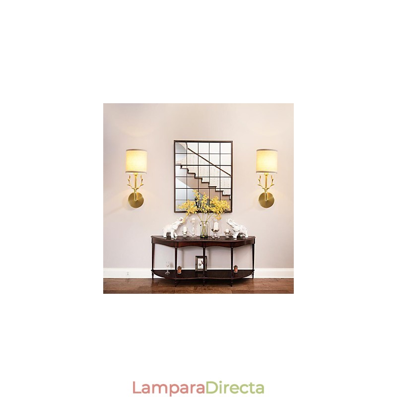 Aplique de pared de latón clásico, tradicional, vintage, sencillo, con luz ambiental de estilo mini.