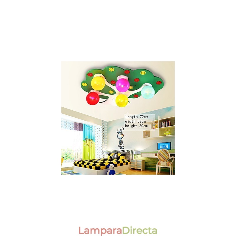 Lámpara de techo moderna contemporánea de madera y bambú