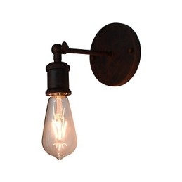 Aplique de pared de hierro ferruginoso minimalista para pasillo, bar, cafetería, restaurante, estilo americano