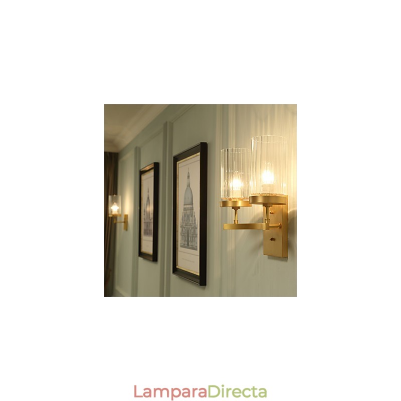 Aplique de pared de latón clásico tradicional de estilo campestre para iluminación ascendente de estilo mini.