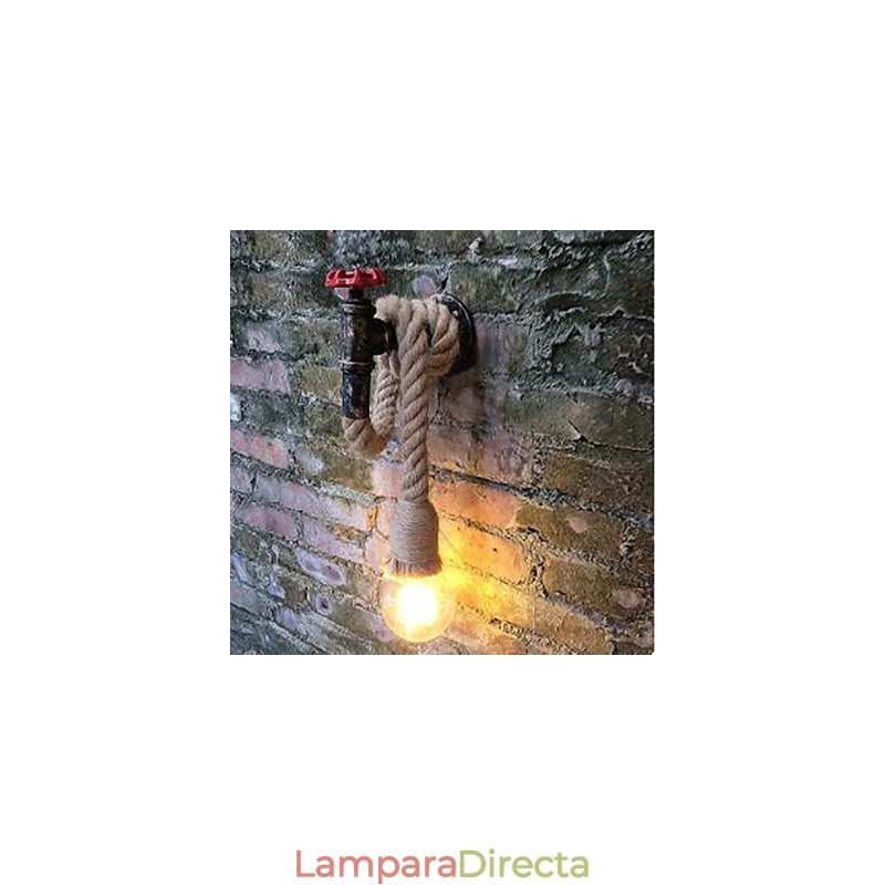 Apliques de pared con luz ambiental con pintura rústica tipo cabaña