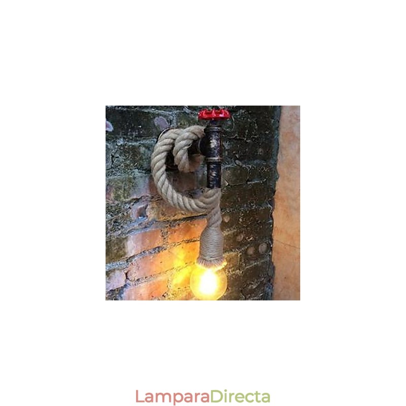 Apliques de pared con luz ambiental con pintura rústica tipo cabaña
