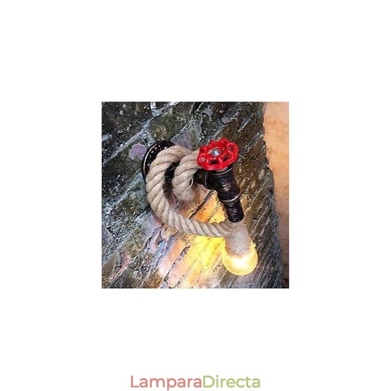 Apliques de pared con luz ambiental con pintura rústica tipo cabaña