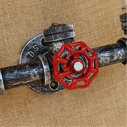Lámpara de pared con interruptor de viento industrial retro, botella de agua, luz de pared azul