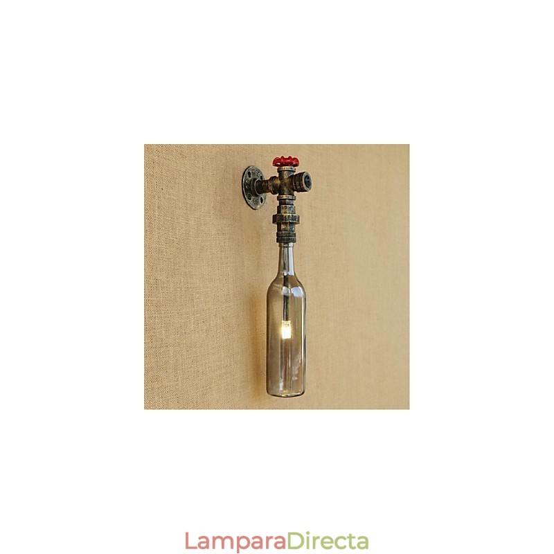 Lámpara de pared con forma de botella de agua en color gris ahumado