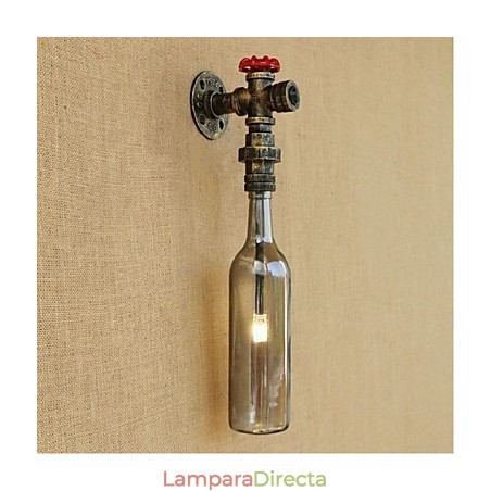 Lámpara de pared con forma de botella de agua en color gris ahumado Lámpara de pared con forma de botella de agua en color gris ahumado