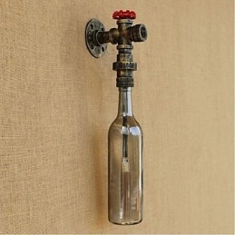 Lámpara de pared con forma de botella de agua en color gris ahumado