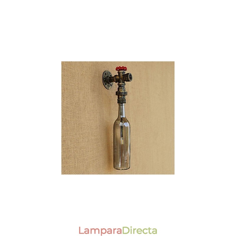 Lámpara de pared con forma de botella de agua en color gris ahumado