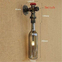 Lámpara de pared con forma de botella de agua en color gris ahumado