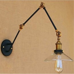 Lámpara de techo rústica estilo rústico estilo rústico con luz ambiental tipo brazo oscilante.
