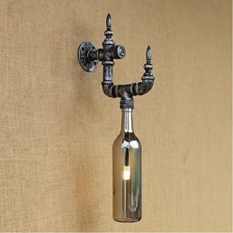 Lámpara de pared retro nostálgica con interruptor para cafetería, bar, restaurante, pasillo, pipa de agua, botella