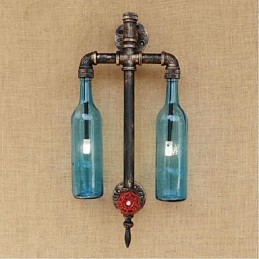 Lámpara de pared con interruptor, estilo americano, para restaurante, bar, pipa de agua, botella de vino, color azul