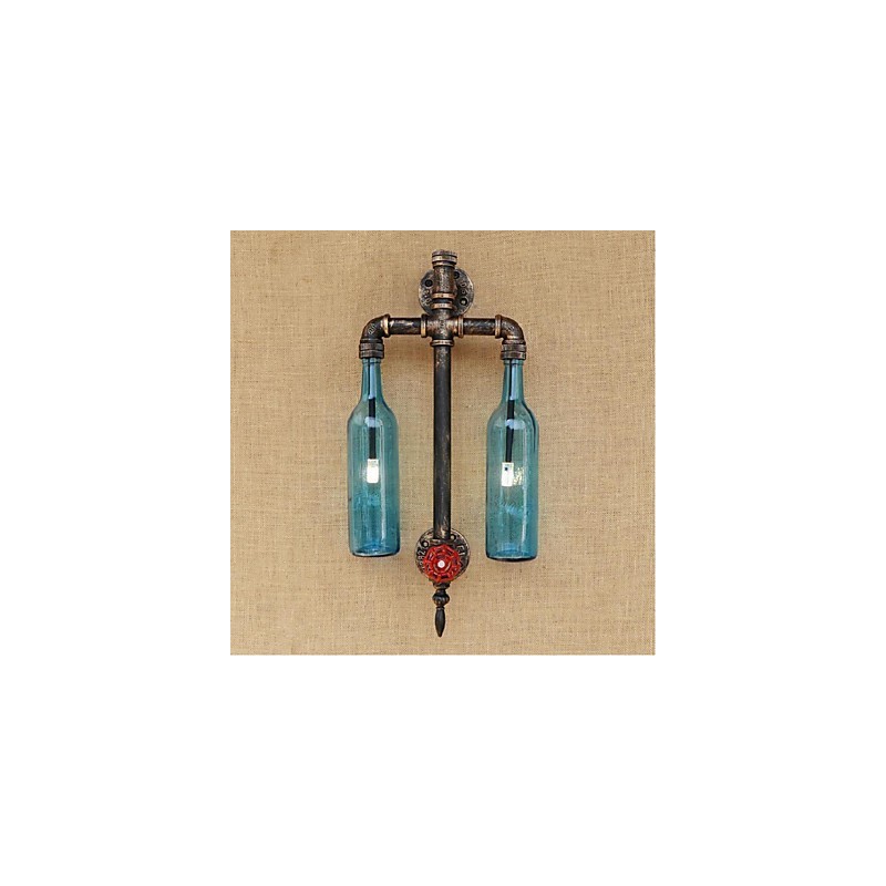 Lámpara de pared con interruptor, estilo americano, para restaurante, bar, pipa de agua, botella de vino, color azul