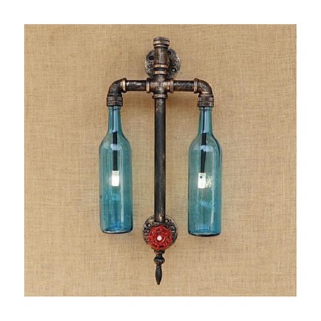 Lámpara de pared con interruptor, estilo americano, para restaurante, bar, pipa de agua, botella de vino, color azul Lámpara de pared con interruptor, estilo americano, para restaurante, bar, pipa de agua, botella de vino, color azul