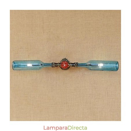 Lámpara de pared estilo retro americano con diseño de botella de agua y viento, estilo industrial creativo, color azul Lámpara de pared estilo retro americano con diseño de botella de agua y viento, estilo industrial creativo, color azul