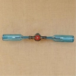 Lámpara de pared estilo retro americano con diseño de botella de agua y viento, estilo industrial creativo, color azul
