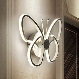 Lámparas de pared modernas con forma de mariposa, creativas, de metal y acrílico, para sala de estar, pasillo, dormitorio, hotel, habitación, lámpara de noche.