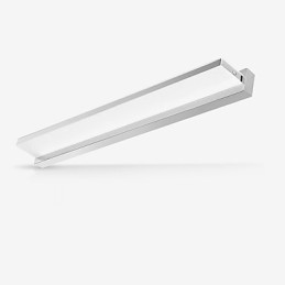 Lámpara de pared con iluminación ambiental para baño, moderna y contemporánea, galvanizada y con función integrada.