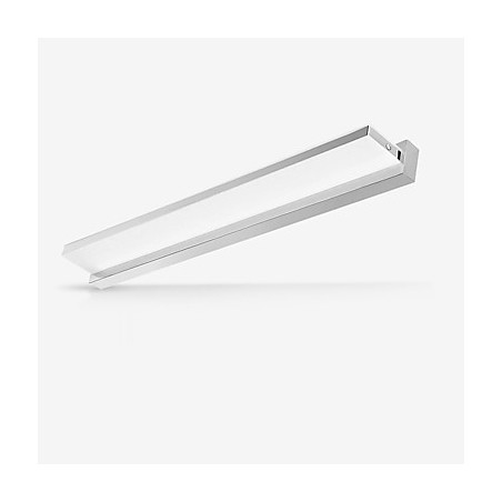 Lámpara de pared con iluminación ambiental para baño, moderna y contemporánea, galvanizada y con función integrada. Lámpara de pared con iluminación ambiental para baño, moderna y contemporánea, galvanizada y con función integrada.