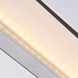 Lámpara de pared con iluminación ambiental para baño, moderna y contemporánea, galvanizada y con función integrada.