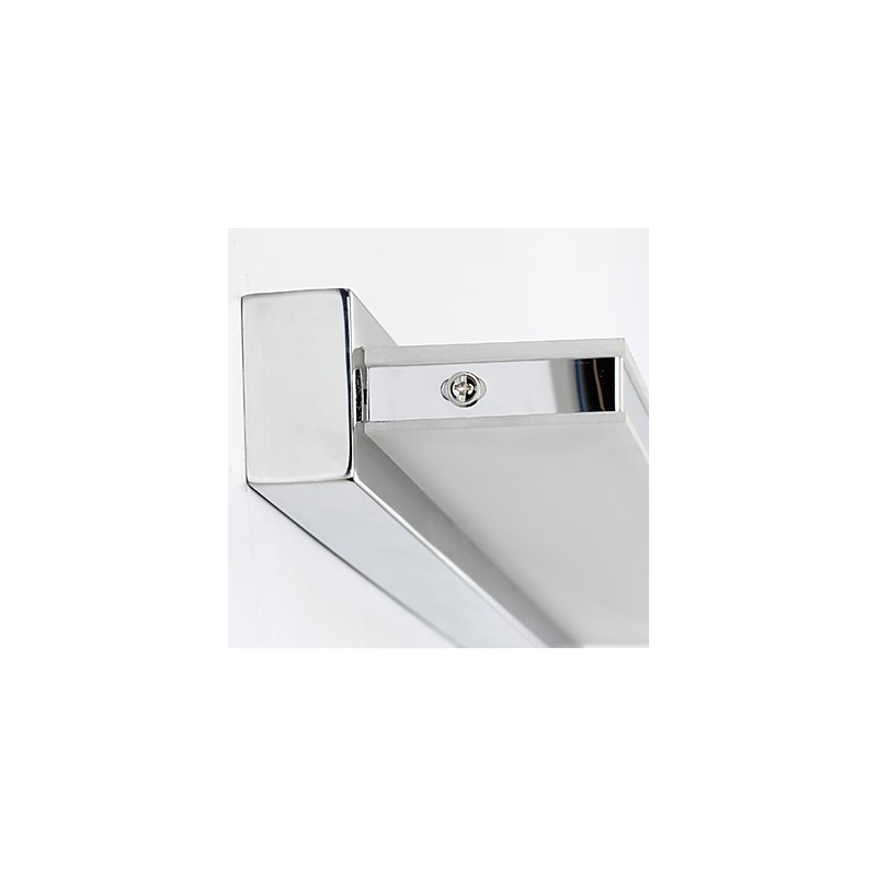 Lámpara de pared con iluminación ambiental para baño, moderna y contemporánea, galvanizada y con función integrada.