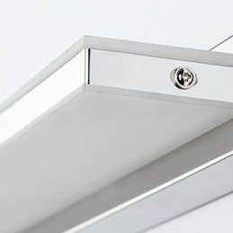 Lámpara de pared con iluminación ambiental para baño, moderna y contemporánea, galvanizada y con función integrada.