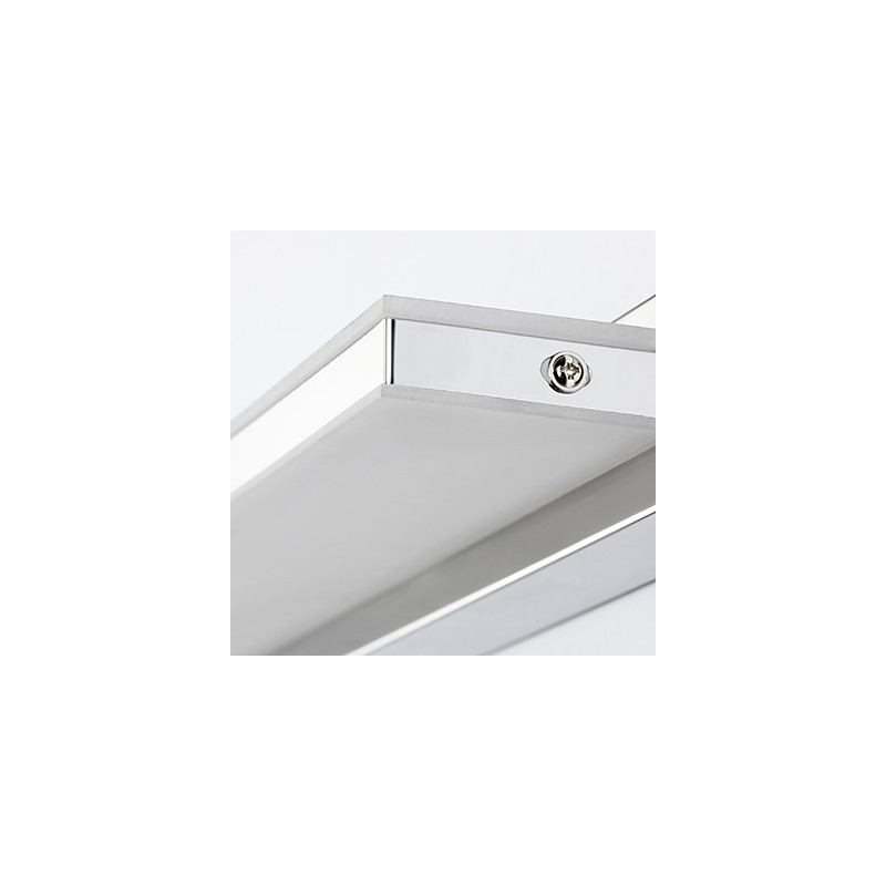 Lámpara de pared con iluminación ambiental para baño, moderna y contemporánea, galvanizada y con función integrada.