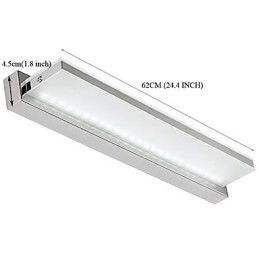 Lámpara de pared con iluminación ambiental para baño, moderna y contemporánea, galvanizada y con función integrada.