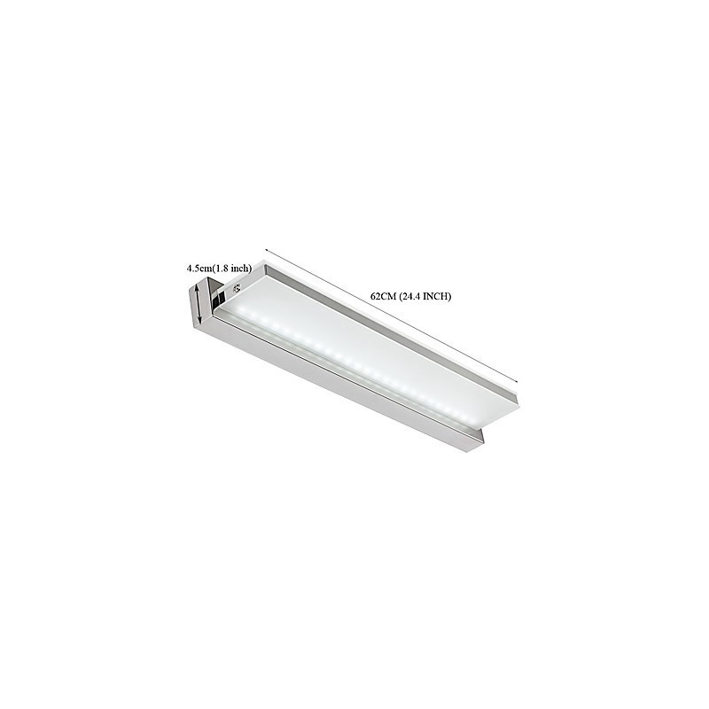 Lámpara de pared con iluminación ambiental para baño, moderna y contemporánea, galvanizada y con función integrada.