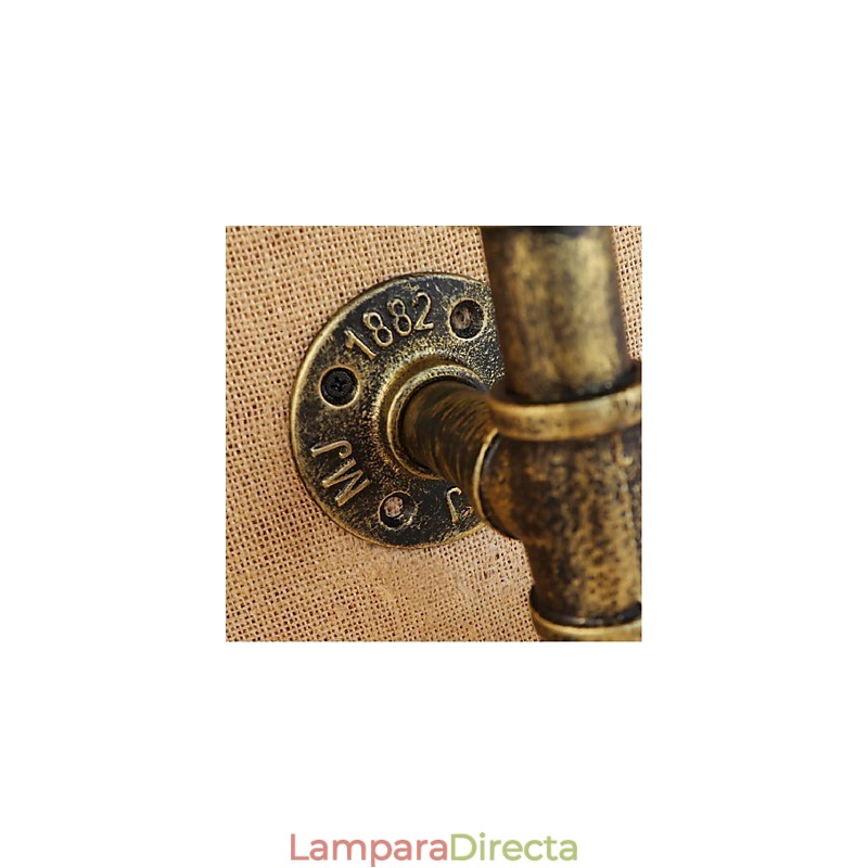 Lámpara de pared con interruptor de viento industrial retro, botella de agua, luz de pared azul