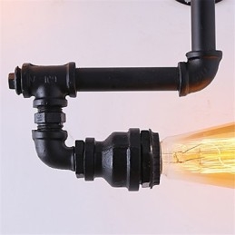 Lámparas de pared de tubo industriales vintage de 3 cabezas, luces creativas negras, iluminación decorativa para restaurantes, cafeterías y bares.