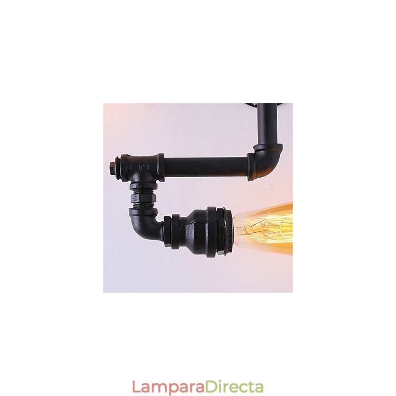 Lámparas de pared de tubo industriales vintage de 3 cabezas, luces creativas negras, iluminación decorativa para restaurantes, cafeterías y bares.