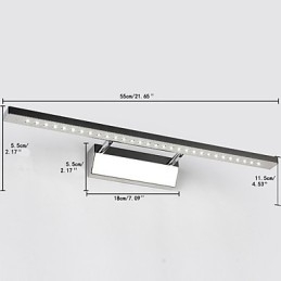 Lámpara de pared moderna y contemporánea con acabado galvanizado para iluminación de baño con luz descendente