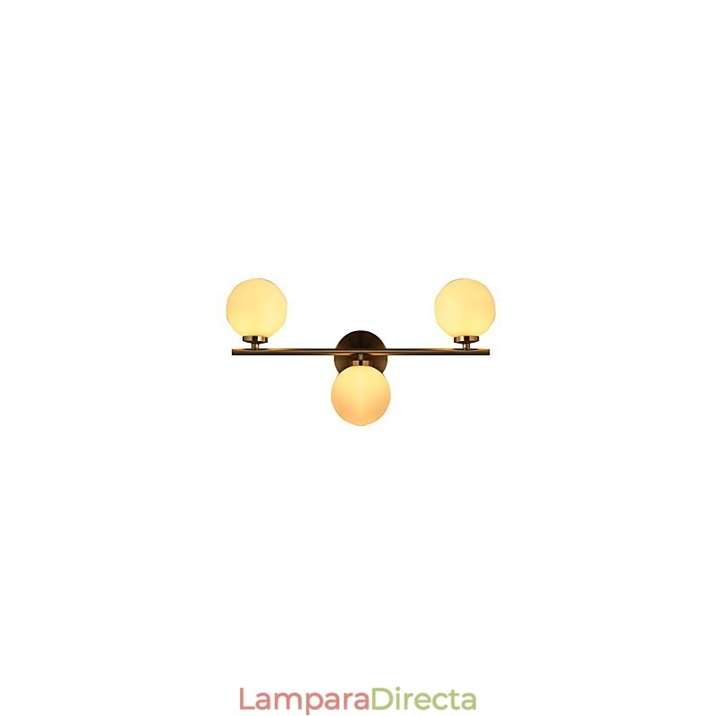 Lámpara de pared de vidrio moderna contemporánea de bronce con característica para apliques de pared de estilo mini.