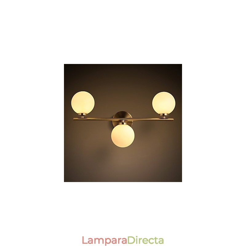 Lámpara de pared de vidrio moderna contemporánea de bronce con característica para apliques de pared de estilo mini.