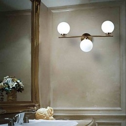 Lámpara de pared de vidrio moderna contemporánea de bronce con característica para apliques de pared de estilo mini.