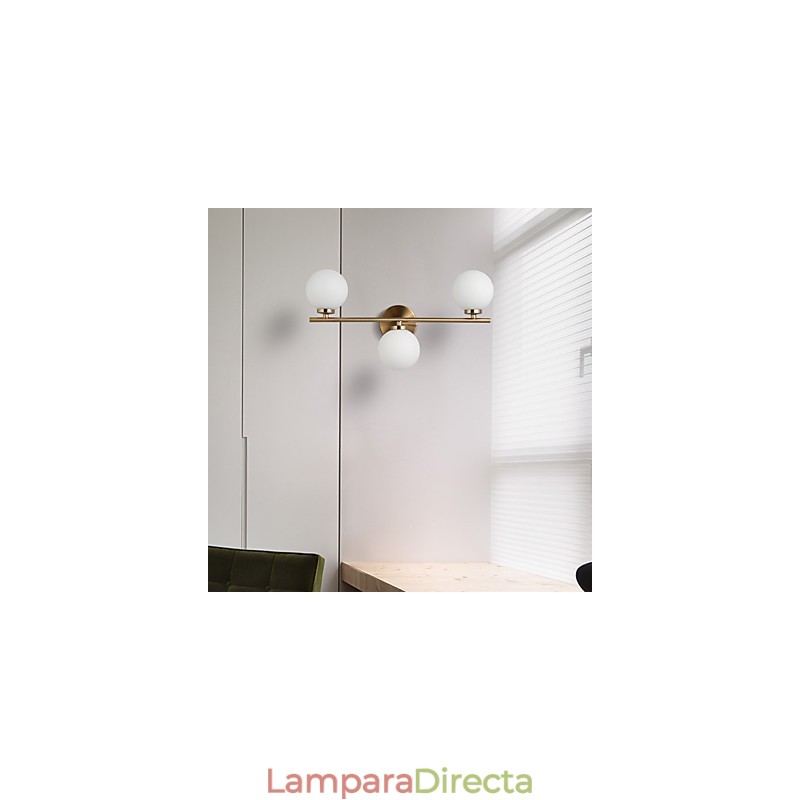 Lámpara de pared de vidrio moderna contemporánea de bronce con característica para apliques de pared de estilo mini.