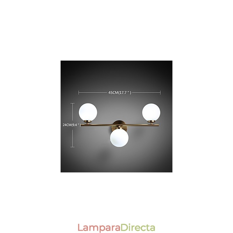 Lámpara de pared de vidrio moderna contemporánea de bronce con característica para apliques de pared de estilo mini.