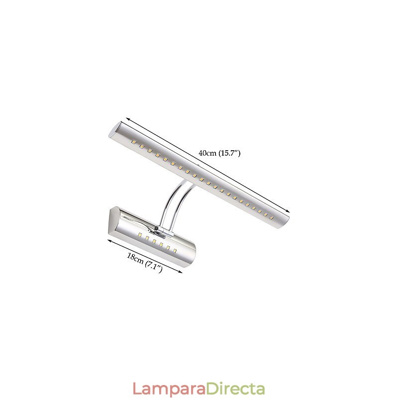 Lámpara de pared moderna y contemporánea con acabado galvanizado para iluminación de baño.