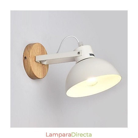 Aplique de pared vintage de madera Art Déco de metal rústico para sala de estar, comedor, pasillo, lámpara de pared negra y blanca opcional Aplique de pared vintage de madera Art Déco de metal rústico para sala de estar, comedor, pasillo, lámpara de pared negra y blanca opcional