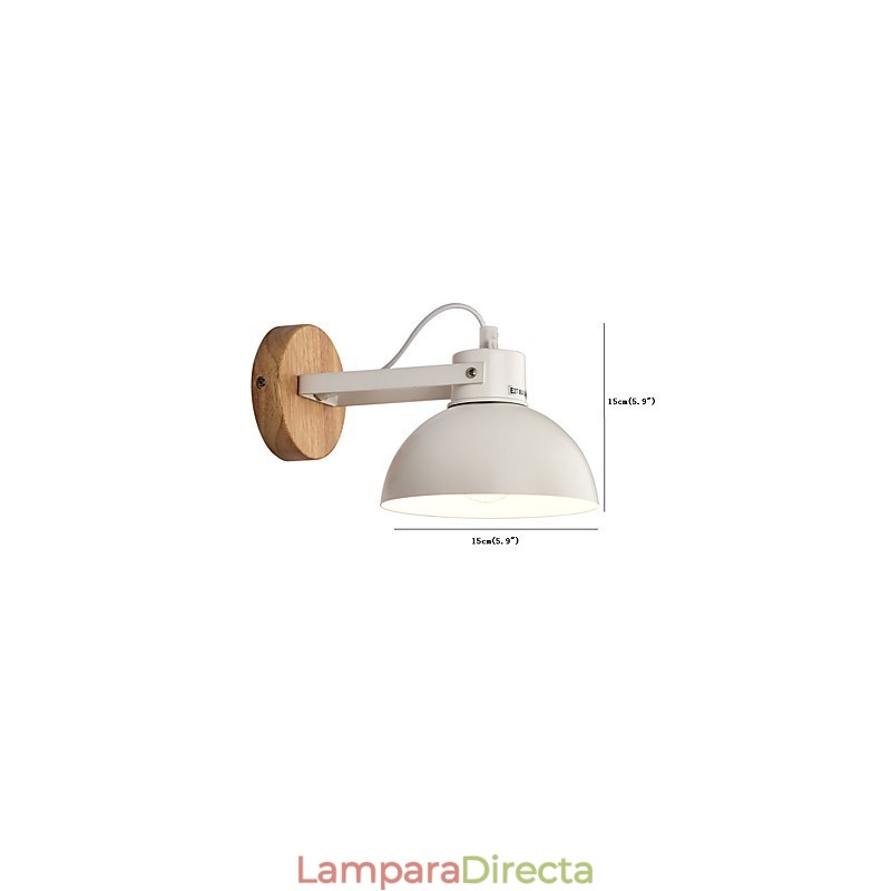 Aplique de pared vintage de madera Art Déco de metal rústico para sala de estar, comedor, pasillo, lámpara de pared negra y blanca opcional