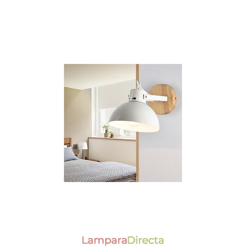 Aplique de pared vintage de madera Art Déco de metal rústico para sala de estar, comedor, pasillo, lámpara de pared negra y blanca opcional