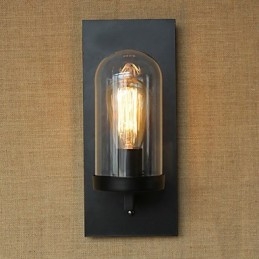 Lámpara de pared Edison de un solo cabezal de cristal con diseño de pasillo y escaleras de estilo americano minimalista y moderno creativo para restaurante y bar.